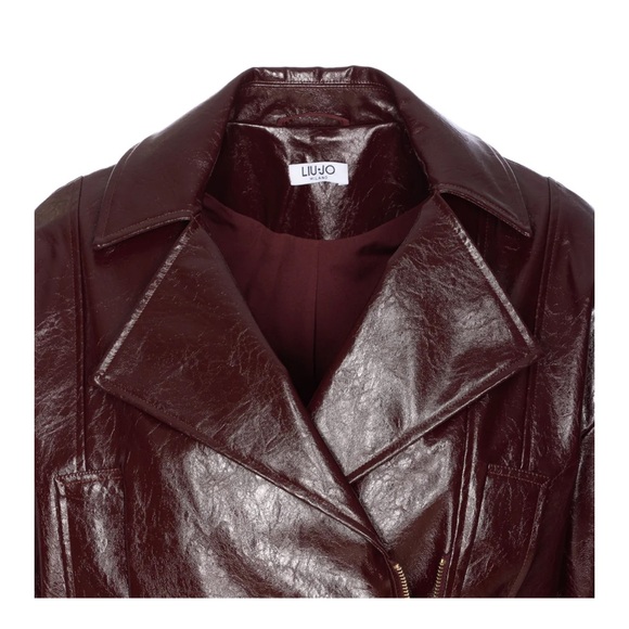 Women's Burgundy Leather Jacket - Picture 4 of 6